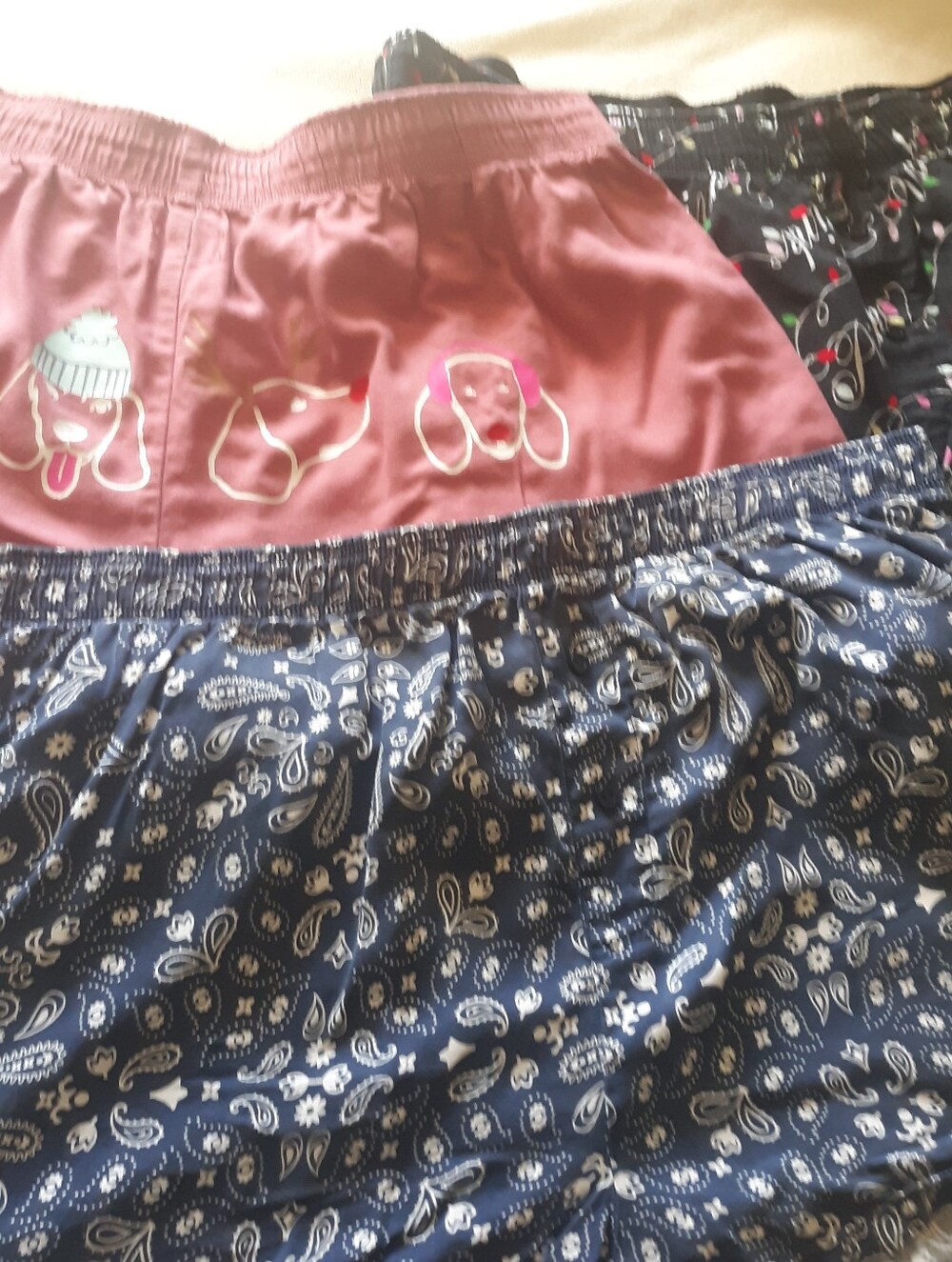 Victoria Secret lot of PJ Shorts Bottoms Holiday Dogs L
